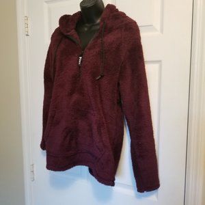 Victoria's Secret PINK Burgundy Sherpa Hoodie